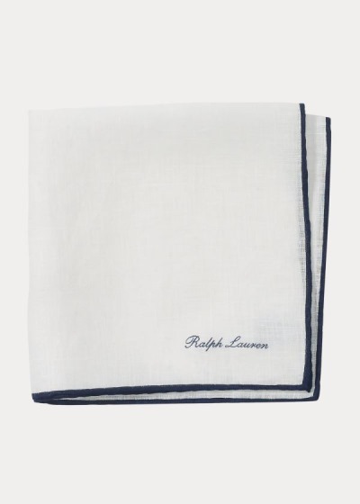 Ralph Lauren Tipped Linen Pocket Square Herre Danmark (UBJEC9145)